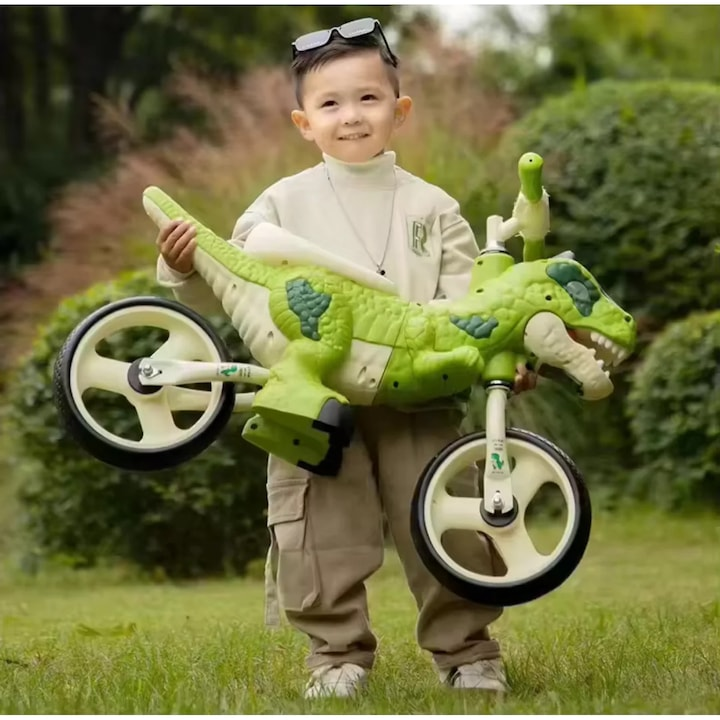 Bicicleta echilibru copii 30 cm roti dinozaur fara pedale 2-6 ani