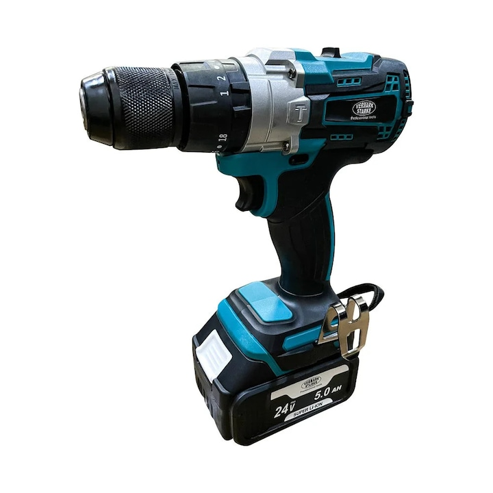 Trusa scule electrice 4 in 1 cu acumulator 20V 4Ah autofiletanta rotopercutor polizor unghiular cheie impact