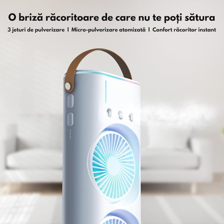 Ventilator de Birou cu Umidificare si Telecomanda – Racorire Inteligenta pentru Zilele Toride