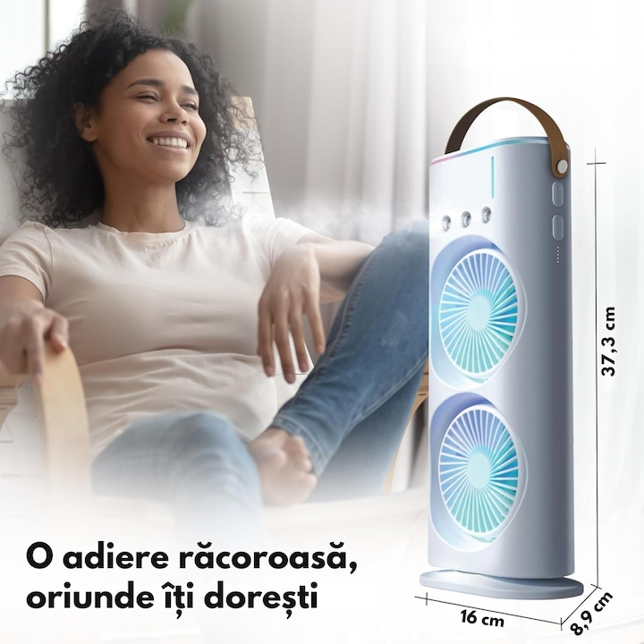 Ventilator de Birou cu Umidificare si Telecomanda – Racorire Inteligenta pentru Zilele Toride
