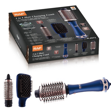 Perie Multifunctionala RAF 3 in 1, 1200W, 28000 RPM, 3 Trepte Temperatura, Capete Interschimbabile