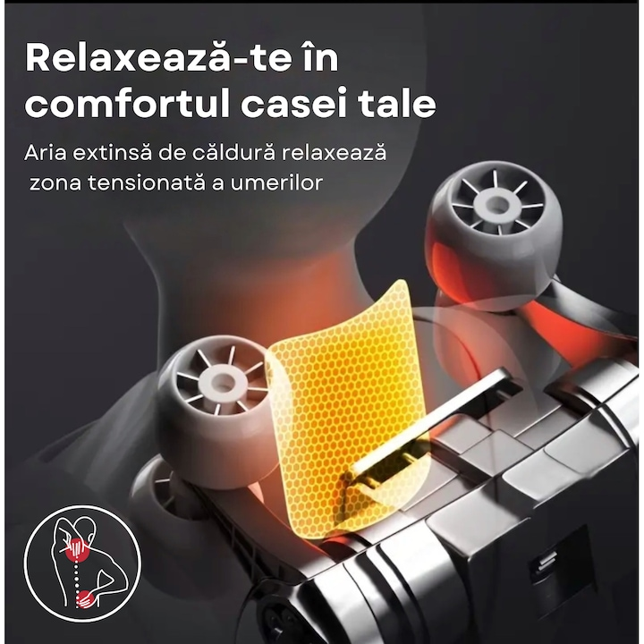 Aparat masaj cervical 4D cu incalzire deep tissue + guler cervical cadou