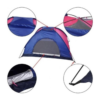 Cort Camping Pentru 2 Persoane – Impermeabil, Usor De Montat, Cu Plasa Anti-Insecte si 2 Marimi Disponibile