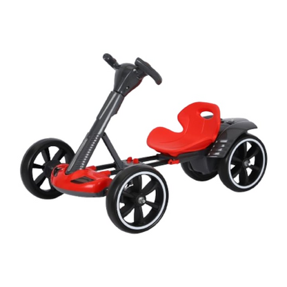 Kart Electric pentru Copii Kinderauto 12V, Telecomanda, Pliabil, LED, Roti EVA, Rosu sau Galben