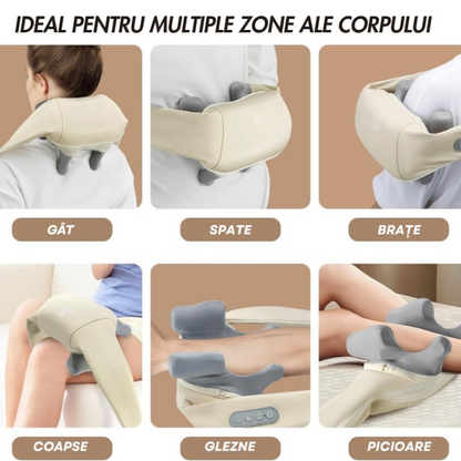 Aparat masaj cervical 4D cu incalzire deep tissue + guler cervical cadou