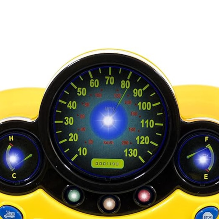 Volan Interactiv Kids Driving Simulator PRO, Sunete si Lumini, Rotire 360°, Ventuze si Picior Reglabil