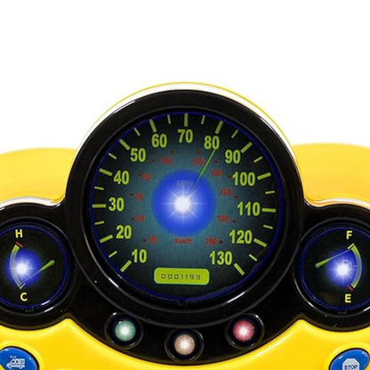 Volan Interactiv Kids Driving Simulator PRO, Sunete si Lumini, Rotire 360°, Ventuze si Picior Reglabil