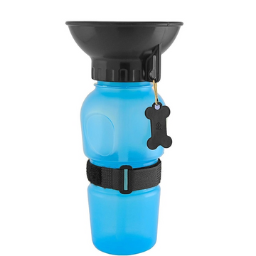 Sticla portabila caini 2 in 1 cu vas apa 500 ml anti scurgere