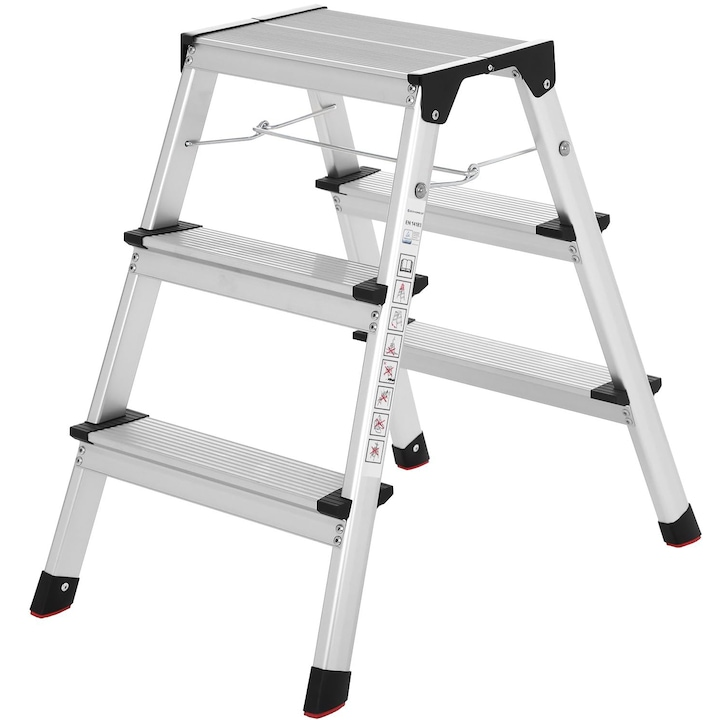 Scara dubla aluminiu 3 trepte pliabila multifunctionala 150kg usoara
