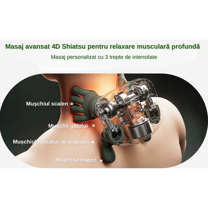 Aparat masaj cervical cu incalzire 3 trepte fara fir USB masaj uman umeri gat