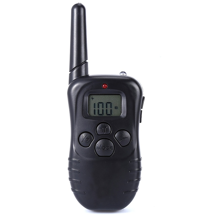 Zgarda electrica dresaj caini 300m LCD vibratii soc sunet impermeabila reglabila