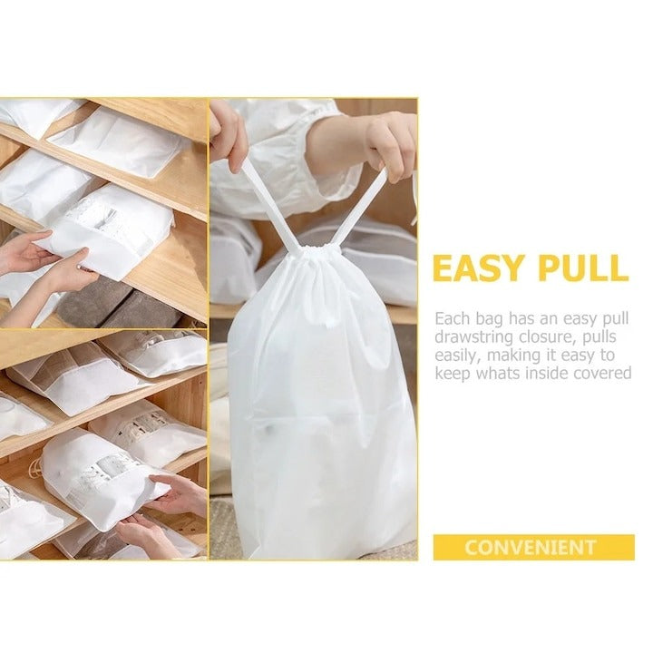 Saci pentru încălțăminte 12 buc, non-woven, albi, 44×32 cm