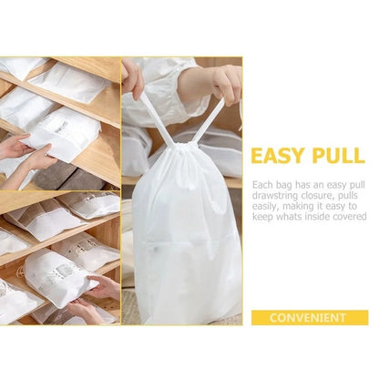 Saci pentru încălțăminte 12 buc, non-woven, albi, 44×32 cm