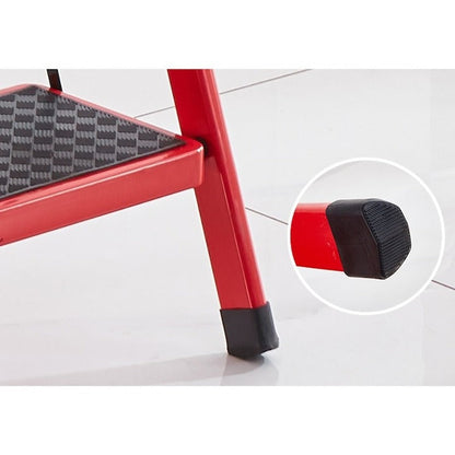 Scară Profesională Pliabilă 2 Trepte KlaussTech din Metal Rezistent Roșu/Negru max 150 Kg