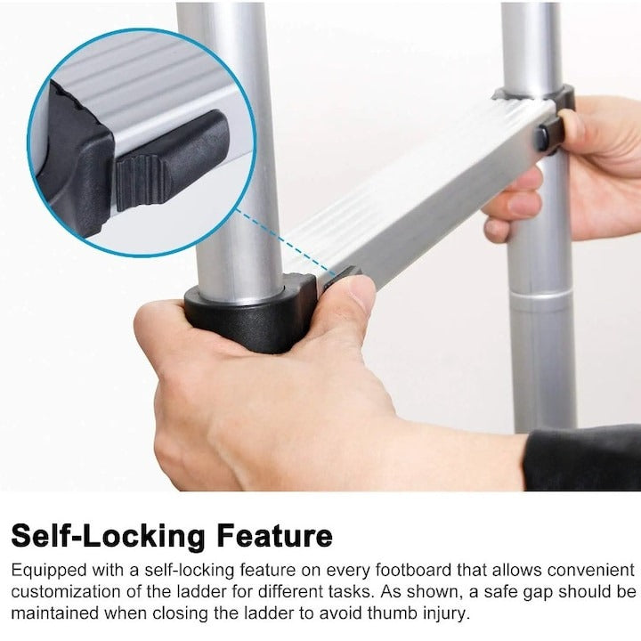 Scară Telescopică Pliabilă din Aluminiu 2,9 m