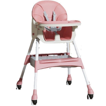 Scaun de Masa Bebe Multifunctional 6+ Luni, Balansoar, Roz, Spatar Reglabil