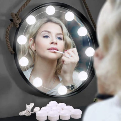 Set 10 becuri LED oglindă machiaj – 3 moduri lumină, 4W, 2m, USB, alb