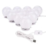 Set 10 becuri LED oglinda machiaj – 3 moduri lumina, 4W, 2m, USB, alb