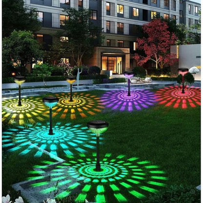 Set 2 lămpi solare LED RGB grădină – 2 moduri de lumină