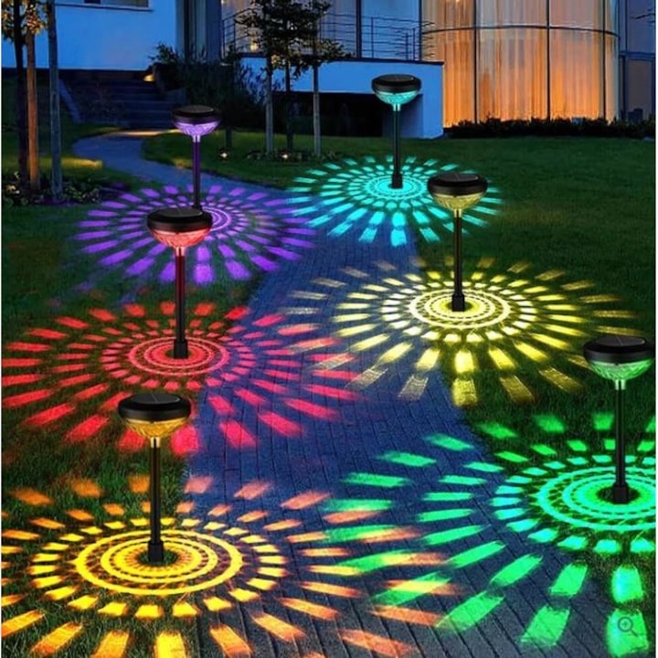Set 2 lămpi solare LED RGB grădină – 2 moduri de lumină