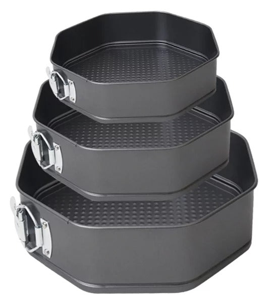 Set 3 tăvi prăjituri octogon – 3 mărimi diferite