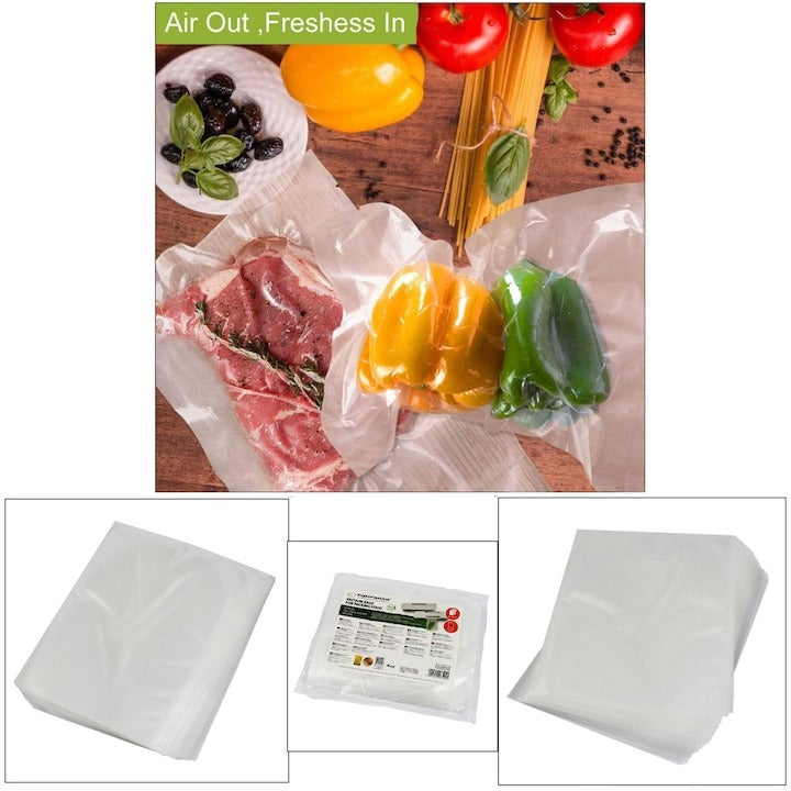 Set 50 Pungi de Vidat Gofrate 20x30 cm, BPA-Free – Groase 100/330 μm, Compatibile cu Orice Aparat Vacuum