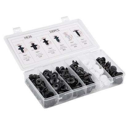Set clipsuri auto universale 100 bucati cleme fixare tapiterie bara aripa