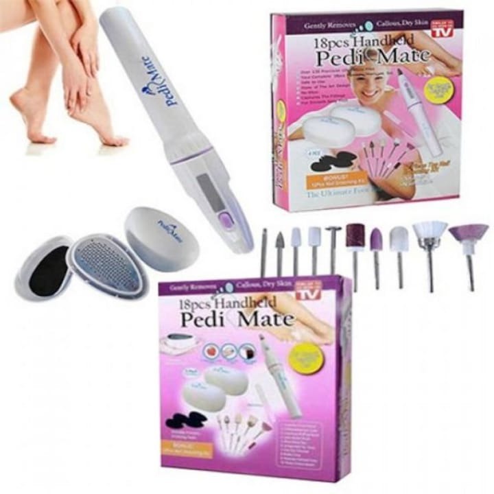Set manichiură-pedichiură Pedi Mate – 18 accesorii incluse