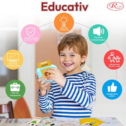 Aparat de învățat - educativ limba engleză pentru copii cu 112 carduri interactive – Jucărie educativă 1–6 ani