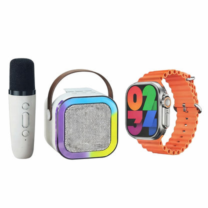 Set Smart 7 in 1 Crown K12 smartwatch AMOLED boxa Bluetooth microfon karaoke