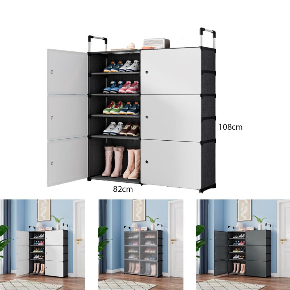 Pantofar Pliabil Alb cu 5 Niveluri si 10 Compartimente, 80x29x110 cm, Organizator Pantofi