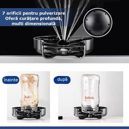 Spălător pahare/sticle cu presiune – montaj pe chiuvetă, racorduri incluse, ideal bar/restaurante