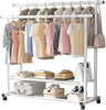 Suport Haine Metalic Multifunctional cu Rafturi 150x40x150 cm