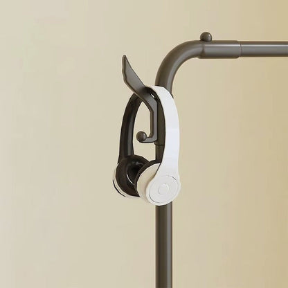 Suport Haine Suspendat Metalic cu Poliță Pantofi și Cârlige Laterale, 164x137x26 cm, Negru