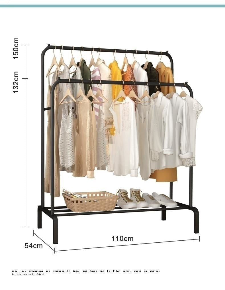 Suport dublu umerașe metalic – 150x110x54 cm, pentru haine