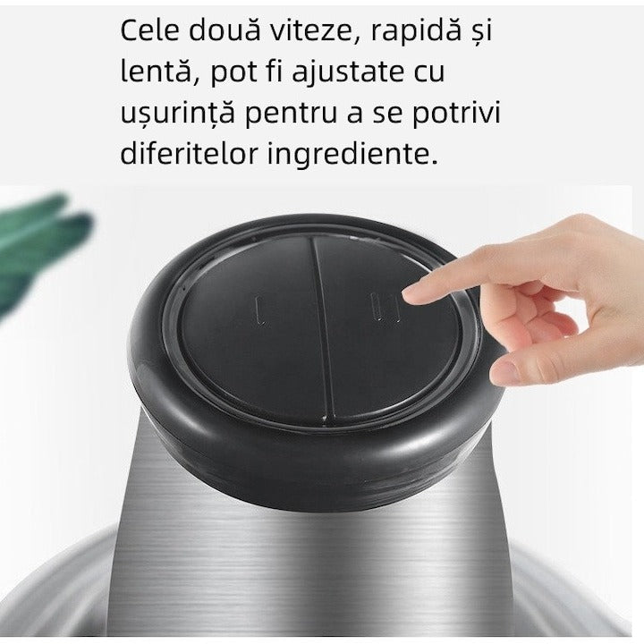 Tocator Electric 5L din Inox cu 4 Lame din Oțel Inoxidabil Negru