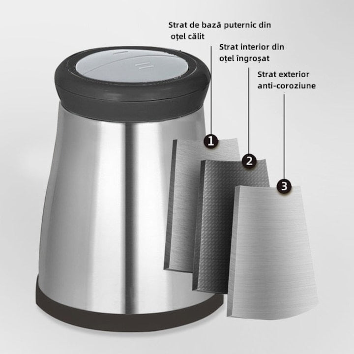 Tocator Electric 5L din Inox cu 4 Lame din Oțel Inoxidabil Negru