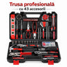 Trusa profesionala scule 43 piese multifunctionala set complet reparatii cu cutie organizatoare