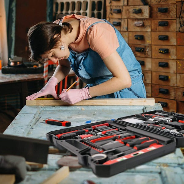 Trusa profesionala scule 43 piese multifunctionala set complet reparatii cu cutie organizatoare