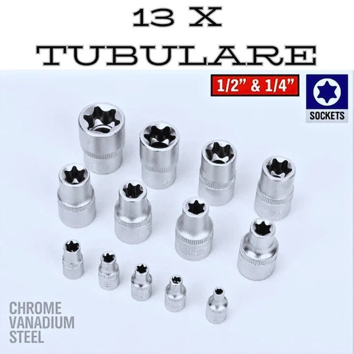 Set trusă scule profesionale – 108 piese, tubulare cromate, oțel crom-vanadiu