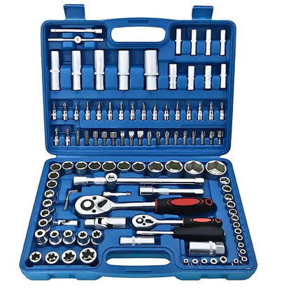 Set trusă scule profesionale – 108 piese, tubulare cromate, oțel crom-vanadiu