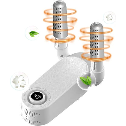 Uscător Electric Telescopic pentru Încălțăminte, Căciuli și Mănuși cu Temporizator – Uscare Rapidă, Alb