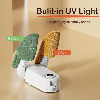 Uscător Electric Telescopic pentru Încălțăminte, Căciuli și Mănuși cu Temporizator – Uscare Rapidă, Alb