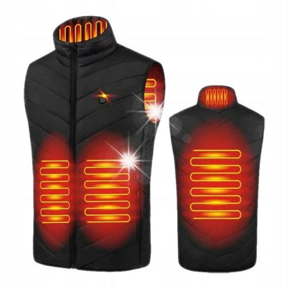 Vestă Încălzită Inteligentă USB 5V cu 9 Zone și 3 Trepte de Temperatură