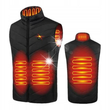 Vestă Încălzită Inteligentă USB 5V cu 9 Zone și 3 Trepte de Temperatură