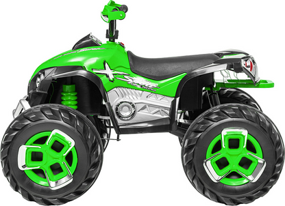 ATV electric copii 12V telecomanda 2 motoare 2 viteze lumini muzica 3-8 ani verde albastru